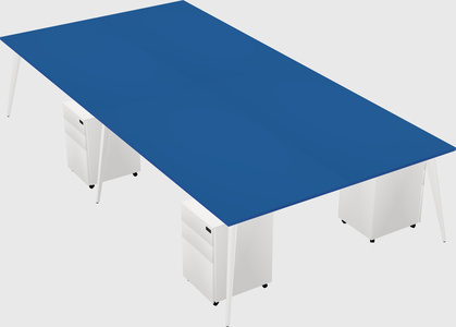 Shared rectangular office desk system