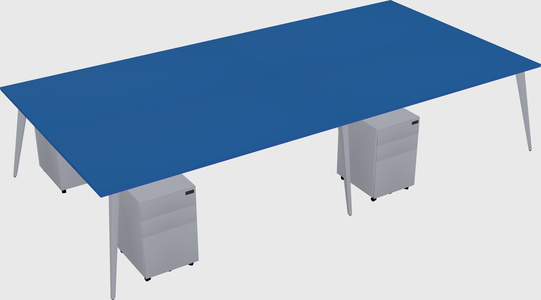 Shared rectangular office desk system