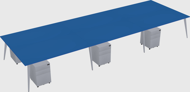 Shared rectangular office desk system