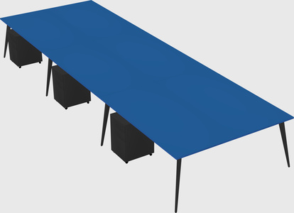 Shared rectangular office desk system
