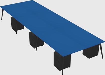 Shared rectangular office desk system
