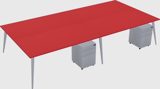 Shared Rectangular Office Desk System
