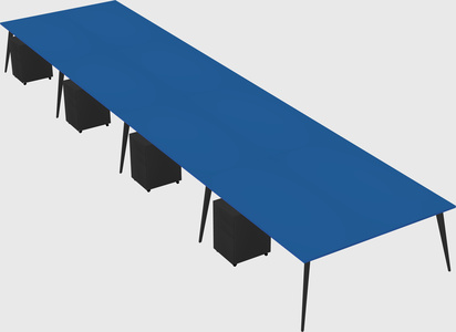 Shared rectangular office desk system