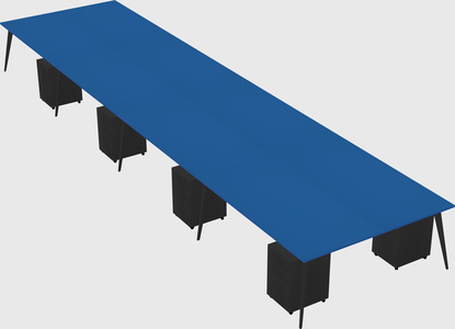 Shared rectangular office desk system