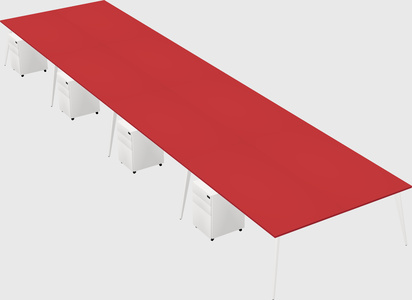 Shared rectangular office desk system