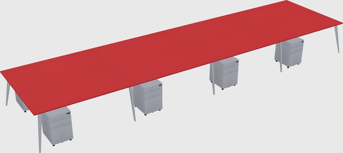 Shared rectangular office desk system