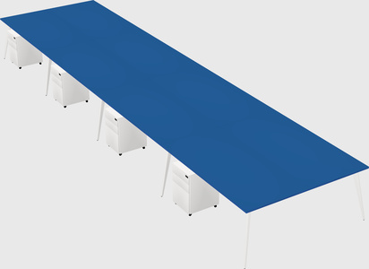 Shared rectangular office desk system