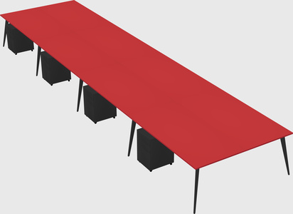 Shared rectangular office desk system