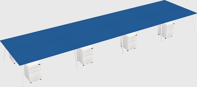 Shared rectangular office desk system