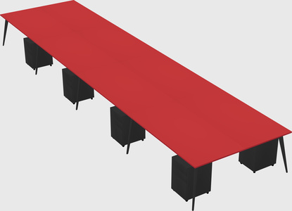 Shared rectangular office desk system