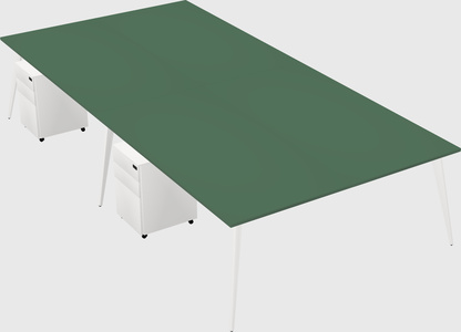 Shared rectangular office desk system