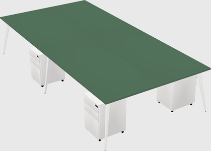Shared rectangular office desk system