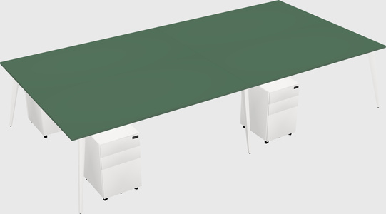 Shared rectangular office desk system