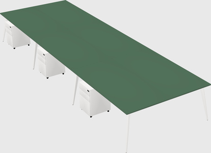 Shared rectangular office desk system