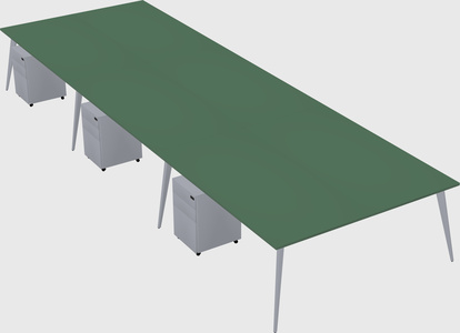 Shared rectangular office desk system