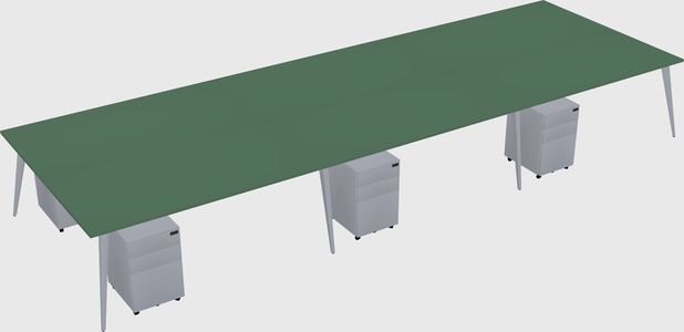 Shared rectangular office desk system
