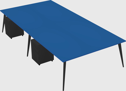 Shared rectangular office desk system