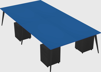 Shared rectangular office desk system