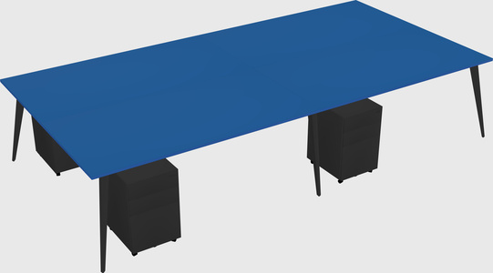 Shared rectangular office desk system