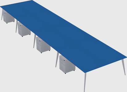 Shared rectangular office desk system