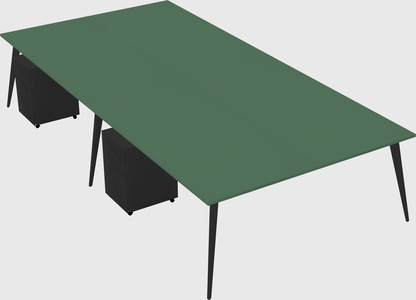 Shared rectangular office desk system