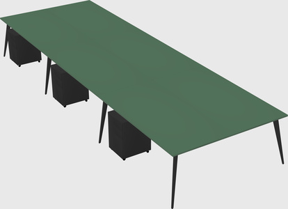 Shared rectangular office desk system