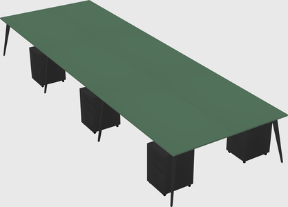 Shared rectangular office desk system