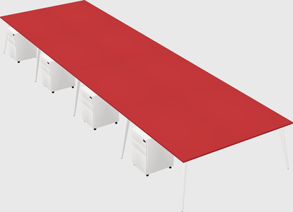 Shared rectangular office desk system