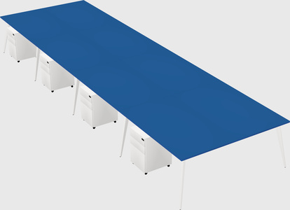 Shared rectangular office desk system