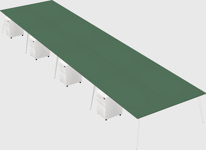 Shared rectangular office desk system
