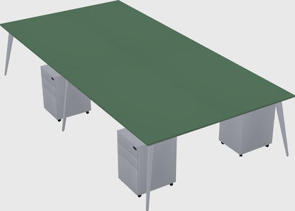 Shared rectangular office desk system