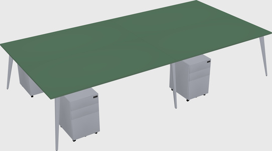 Shared rectangular office desk system