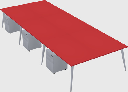 Shared rectangular office desk system