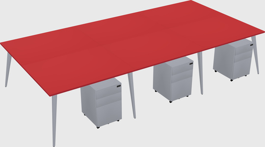 Shared Rectangular Office Desk System