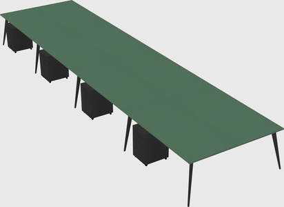 Shared rectangular office desk system