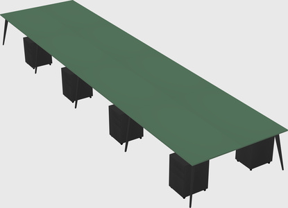 Shared rectangular office desk system