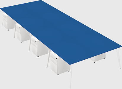 Shared rectangular office desk system