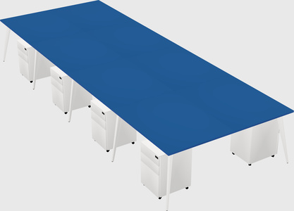 Shared rectangular office desk system