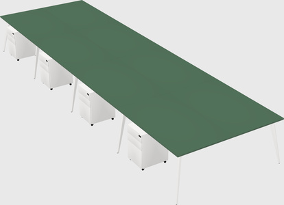 Shared rectangular office desk system