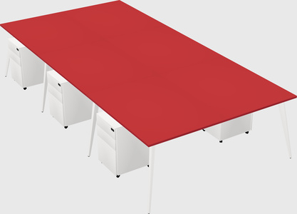 Shared rectangular office desk system