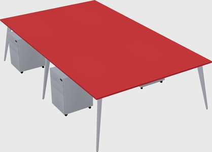 Shared rectangular office desk system