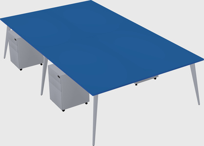 Shared rectangular office desk system