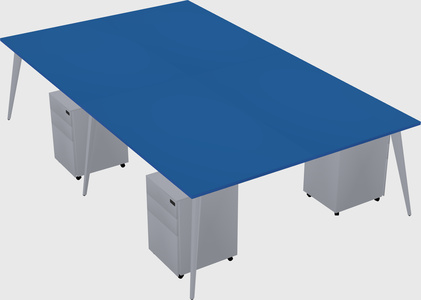 Shared rectangular office desk system