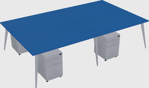Shared rectangular office desk system