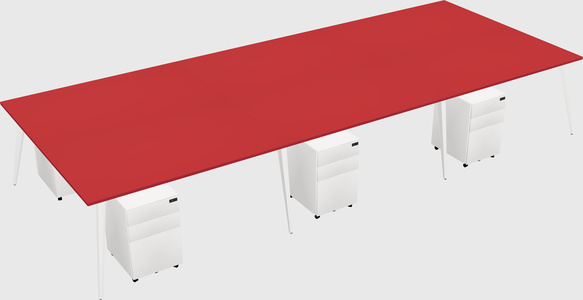 Shared rectangular office desk system