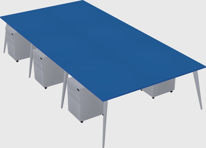 Shared rectangular office desk system