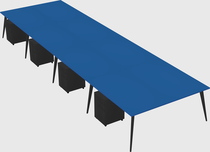 Shared rectangular office desk system