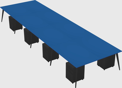 Shared rectangular office desk system