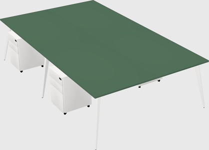 Shared rectangular office desk system