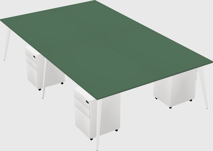 Shared rectangular office desk system
